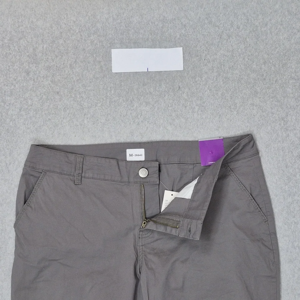 Lane Bryant Women Shorts 16 Gray Cargo Chino Twill Button 16